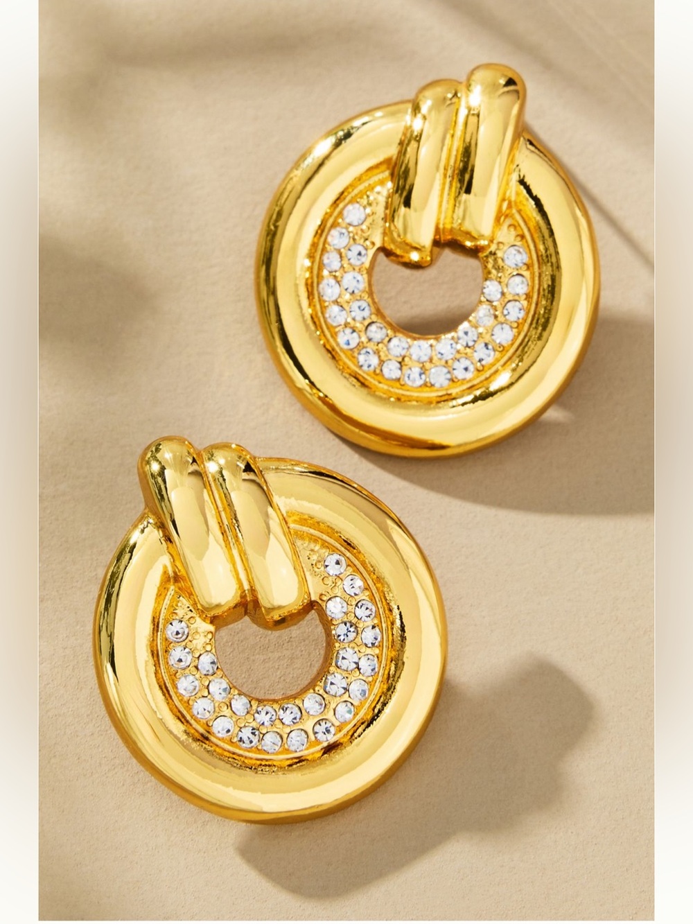 Anthropologie Round Crystal Drop Earrings